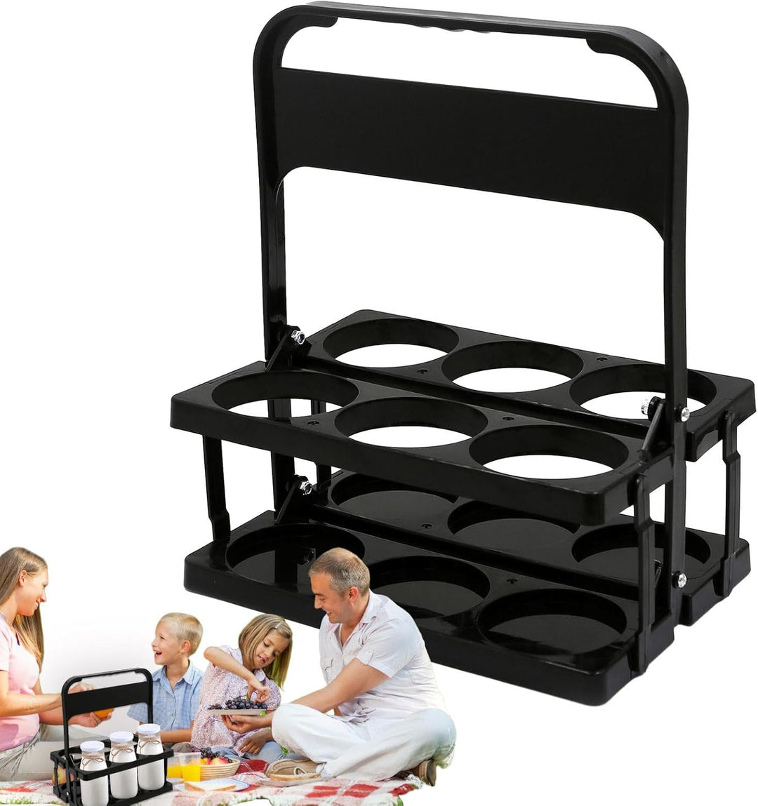 Camping-Getränkehalter | 6-Loch-Dosenhalter | Picknick-Getränke-Organizer, kompakter faltbarer Geträ