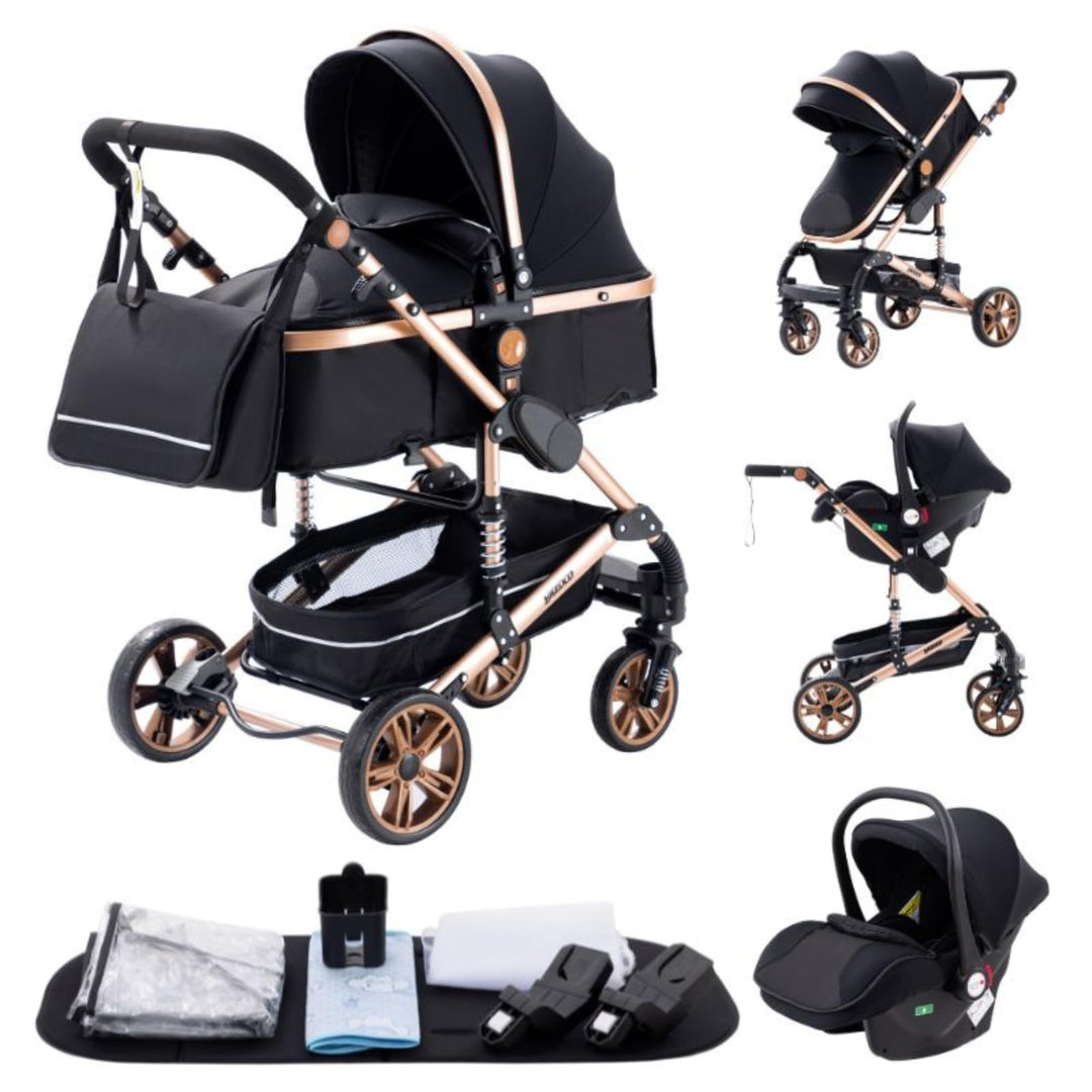 YAZOCO 3 in 1 Kinderwagen Kombikinderwagen komplettset Zusammenklappbar baby kinderwagen incl Babywa
