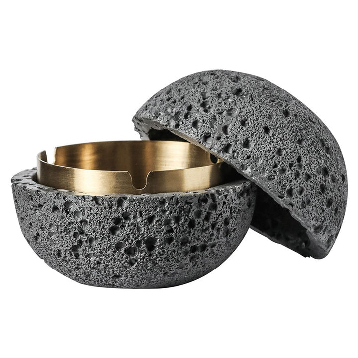 Mode-Mülleimer, Beton+Innenzylinder aus Metall Leicht zu Reinigen (Dunkelgrau), Dunkelgrau