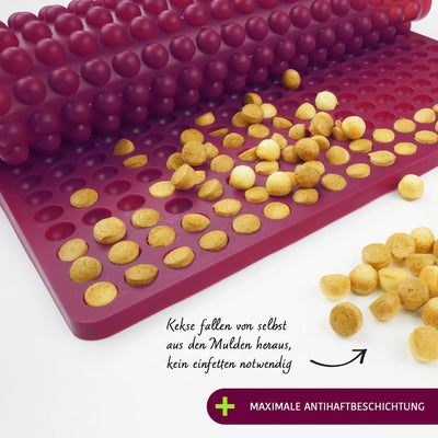 Collory mini Halbkugel (1cm) Silikon Backmatte und Teigschaber Set zur Herstellung von Hundekekse un