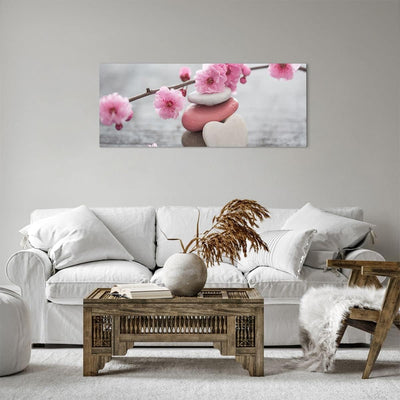 Panorama Bilder auf Leinwand 100x40cm Leinwandbild Yoga weiblich Blume Gesundheit Gross Wanddeko Bil