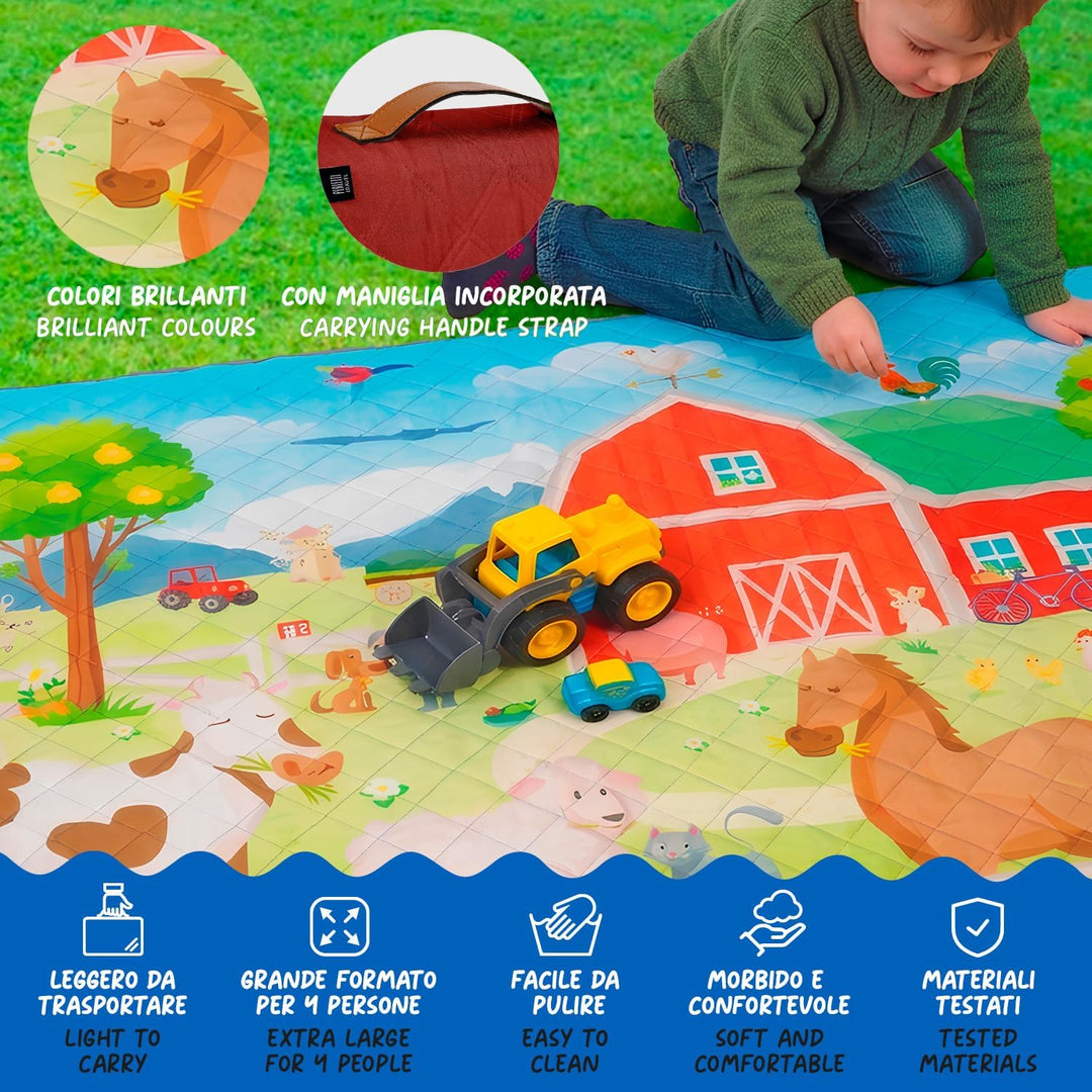Lustig Picknickdecke Wasserdicht Faltbar Tragegurt für Kinder - Bunte Farbige Outdoor Camping Decke