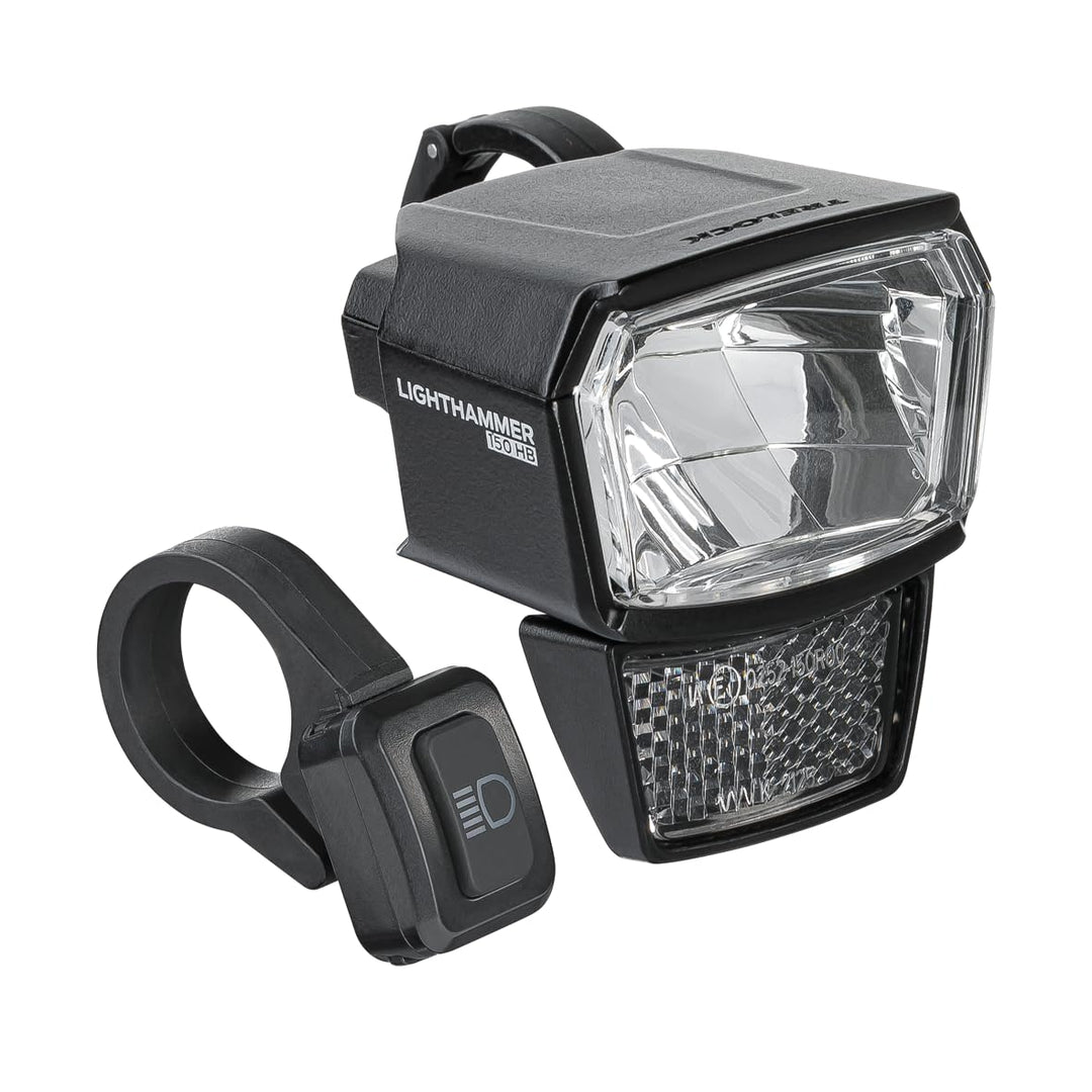 TRELOCK LS 940-HB Lighthammer 150 Lux E-Bike 12V Fahrradlicht – Inklusive Fernlicht-Schalter und Len