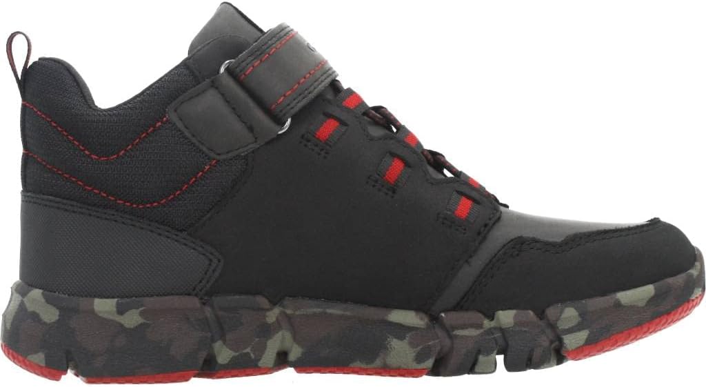 Geox Unisex Kinder J Flexyper Boy B AbxAnkle Boot 35 EU Black Red, 35 EU Black Red