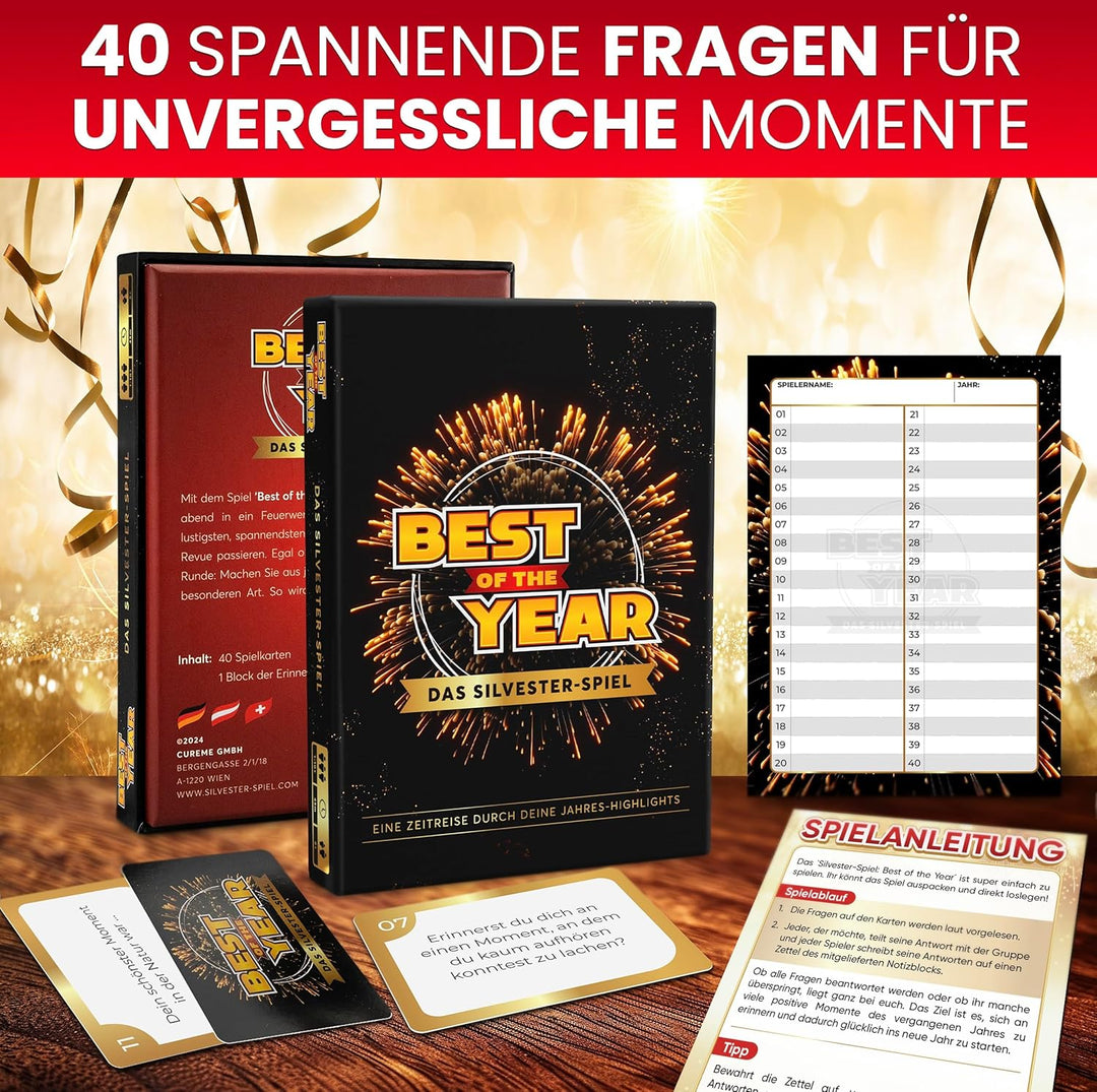 BEST OF THE YEAR DAS SILVESTER-SPIEL - Jahres-Highlights Wieder erleben - Geschenkidee, Partyspiele,