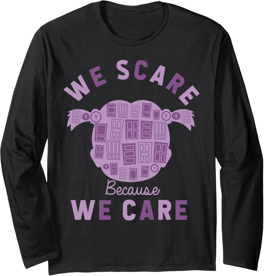 Disney Pixar Monsters Inc. Boo Because We Care Text Langarmshirt