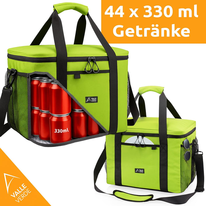 Valle Verde Multifunktionale Kühltasche 20L – Kühlbox mit 4-lagiger Isolierung, Auslaufsicher, mit S