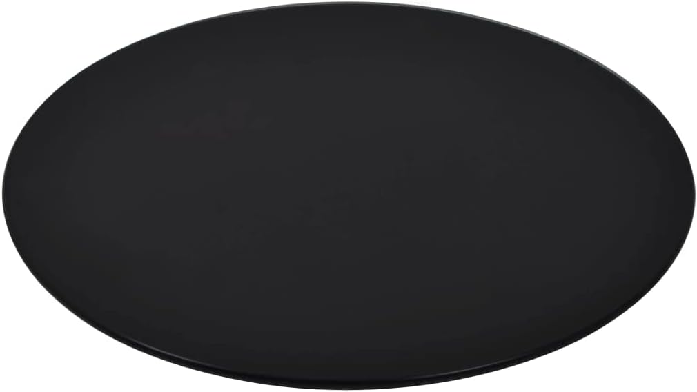 vidaXL Tischplatte Gehärtetes Glas Rund 700mm Glasplatte für Esstisch Tisch Ø 70 cm Schwarz, Ø 70 cm