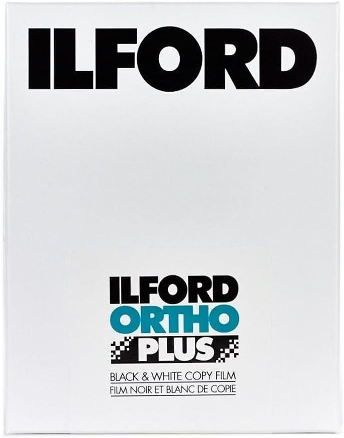 Ilford Ortho Plus Planfilm (Schwarzweiss, für Halbton-Kopierarbeiten, 4 x 5 (10,2, x 12,7 cm)), 25 B