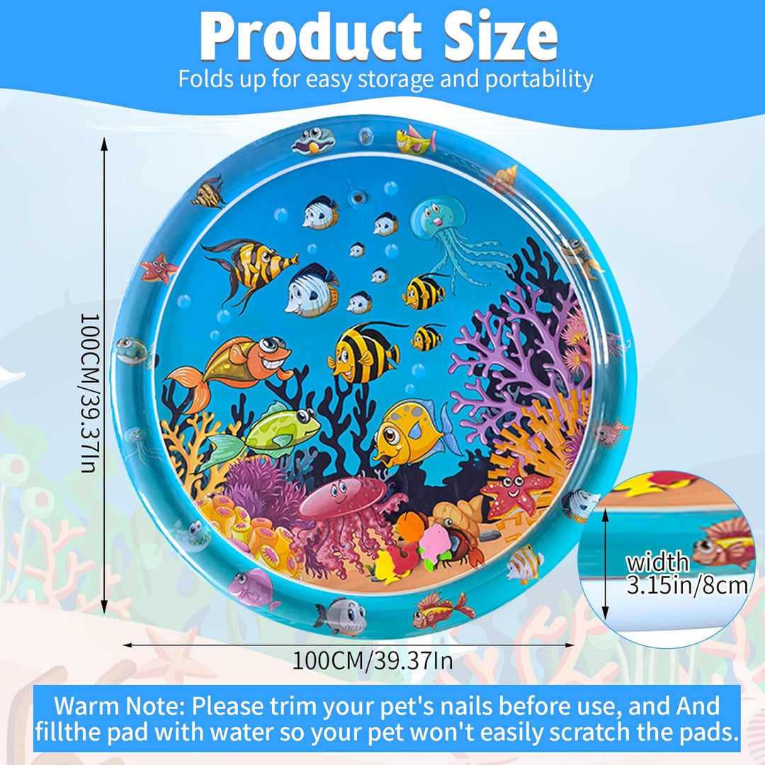 Water Sensory Playmat Cats,Inflatable Cooling Mat for Cats,Sensory Water Playmat Katzen Hund,Verdick