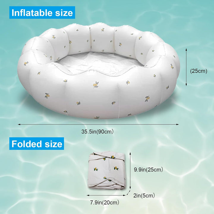 Aufblasbares Schwimmbecken 90cm PVC Planschbecken Niedlicher Swimmingpool Aufblasbare Badewanne Dusc