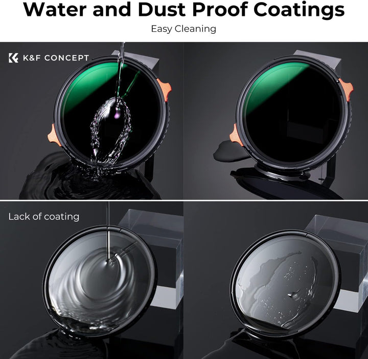 K&F Concept Nano-X ND Filter 58mm CPL&ND4-ND64 2 in 1 multifunktionaler Graufilter und CPL Filter Po
