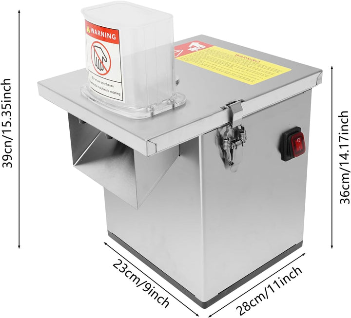 4-in-1 Elektrische Gemüseschneidemaschine, 200 W, rostfreie Küchenmaschine für Würfel, Reiben, Schne