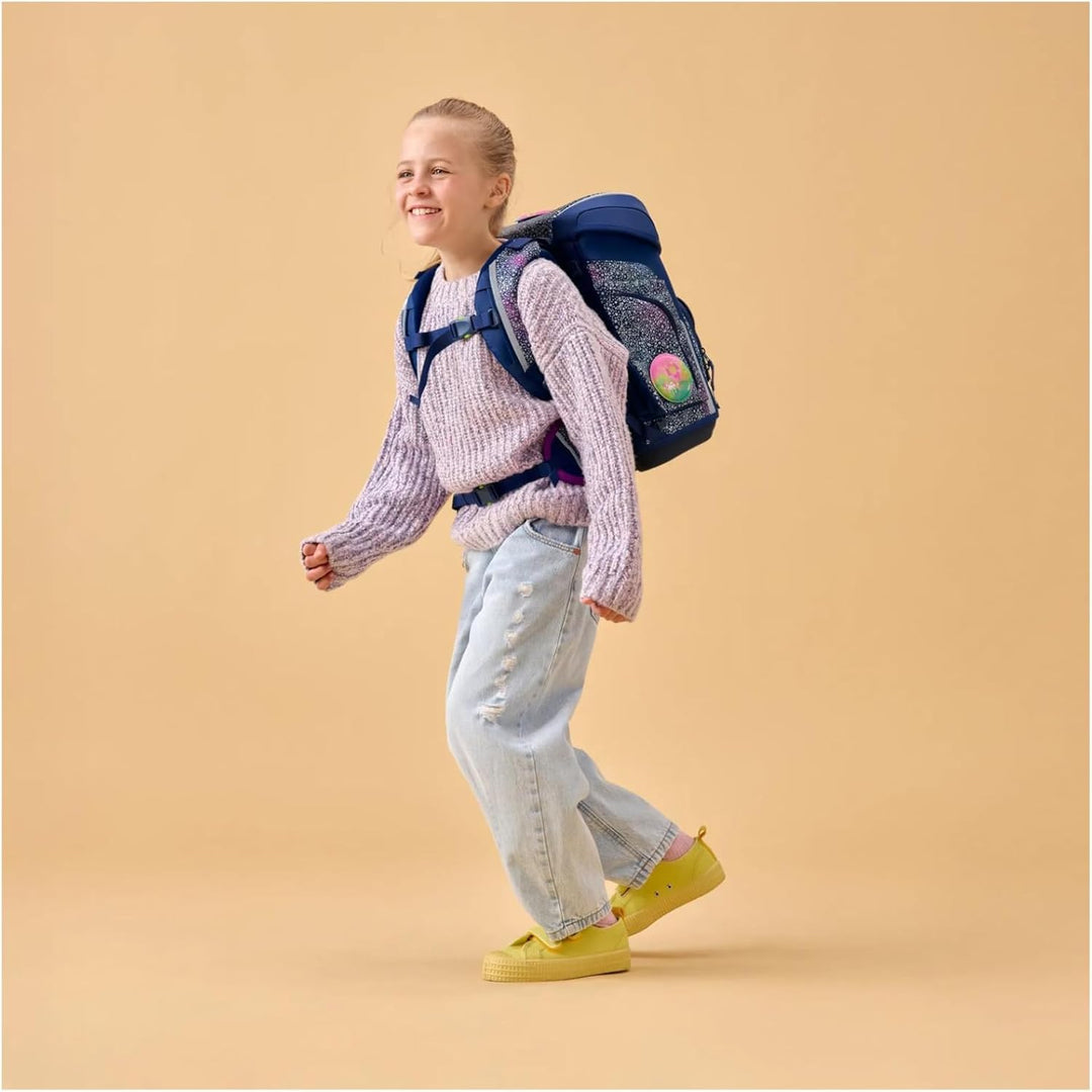 ergobag cubo Set ergonomischer Schulranzen Klassisch 5-teilig 1. Klasse Grundschule Bärlaxy - Lila E