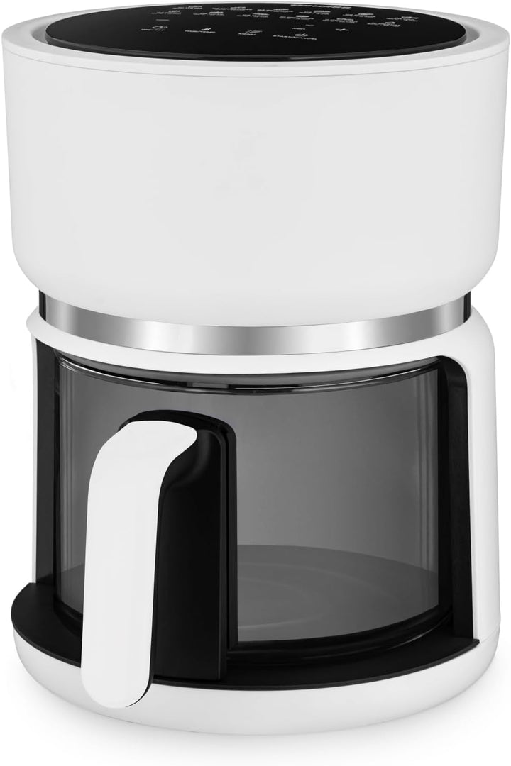 4SWISS Pure Glass – Fettfreie Heissluftfritteuse mit Glasschublade, Top Hygiene System, 12 Programme