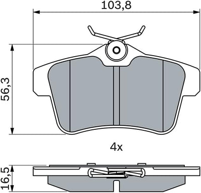 Bosch BP1359 Bremsbeläge - Hinterachse - ECE-R90 Zertifizierung - vier Bremsbeläge pro Set