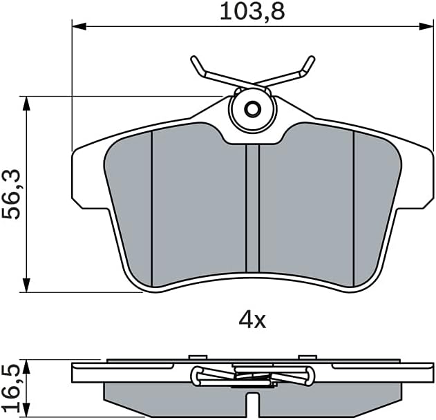 Bosch BP1359 Bremsbeläge - Hinterachse - ECE-R90 Zertifizierung - vier Bremsbeläge pro Set