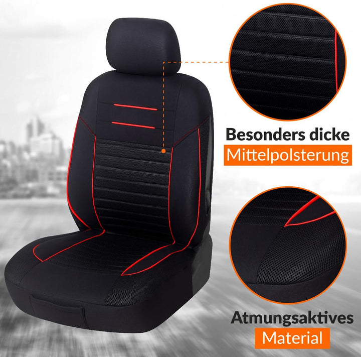 Upgrade4cars Auto-Sitzbezüge Set Universal | Auto-Schonbezüge für die Vordersitze &amp; Rückbank | Auto-
