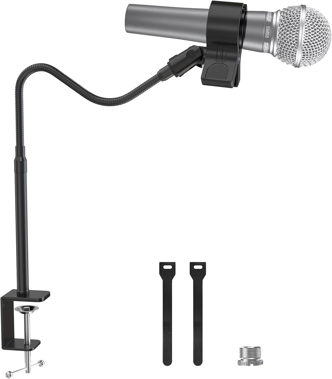 ZealSound Mikrofon Arm, kompakter 19-Zoll-Schwanenhals-Mikrofon ständer arm, mit Metall-Schraubadapt