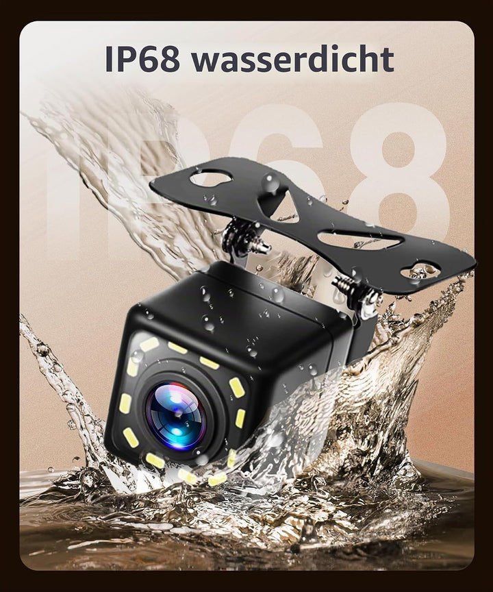 HD 4.3 Zoll Rückfahrkamera Kit mit Kameras, Rückfahrkamera mit IP68 Wasserdicht Nachtsicht Superweit