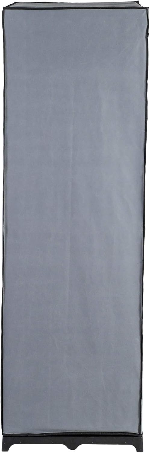 axentia Stoffschrank, ca. 75 x 150 x 50 cm, Grau-schwarz Grau / Schwarz, Grau / Schwarz