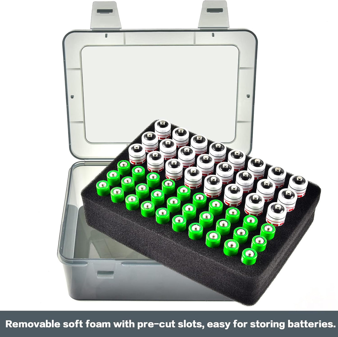 FULLCASE Batteriebox Batterie Aufbewahrungs Organizer für 54 AAA AA Batterien, Batterien aufbewahrun