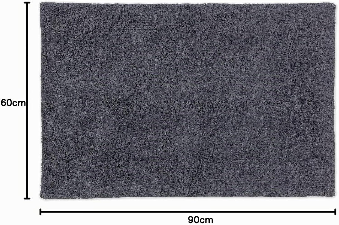 Schöner Wohnen Kollektion Badteppich 60 x 90 cm – beidseitig verwendbar – waschbar – 100% Baumwolle