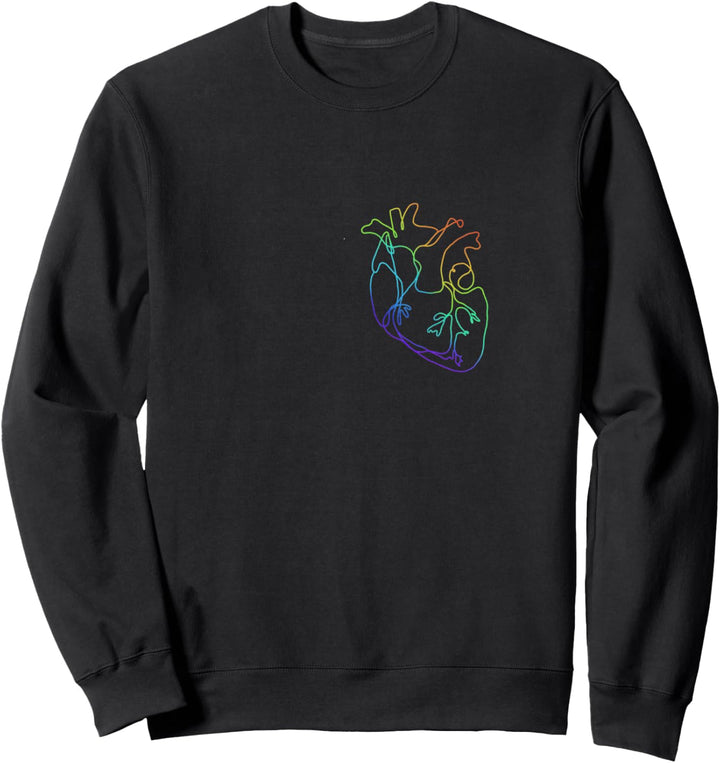 Rainbow Heart Physiotherapy Anatomy Medicine Sweatshirt