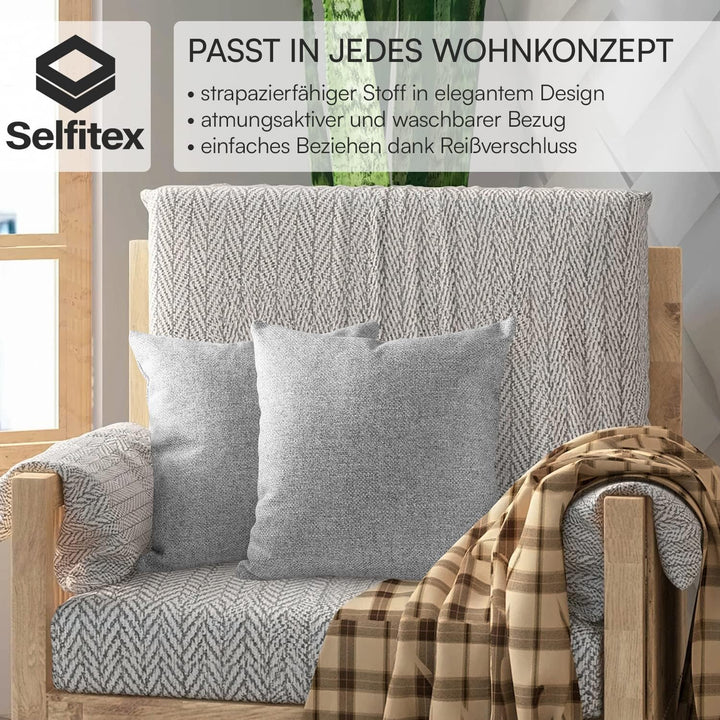 Selfitex 2er Set 40x40 cm, Sofakissen mit Füllung und Bezug, Dekokissen, Kopfkissen mit weicher Kiss