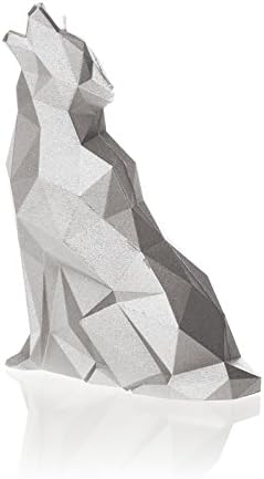 Candellana Wolf-Kerze, silberfarben