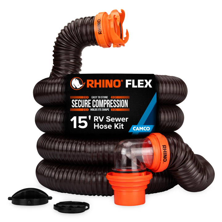 Camco 39770 rv-Sewer-Hoses Abwasserschlauch-Verlängerungsset, 4,6 m Frustfreie Verpackung, Abwassers