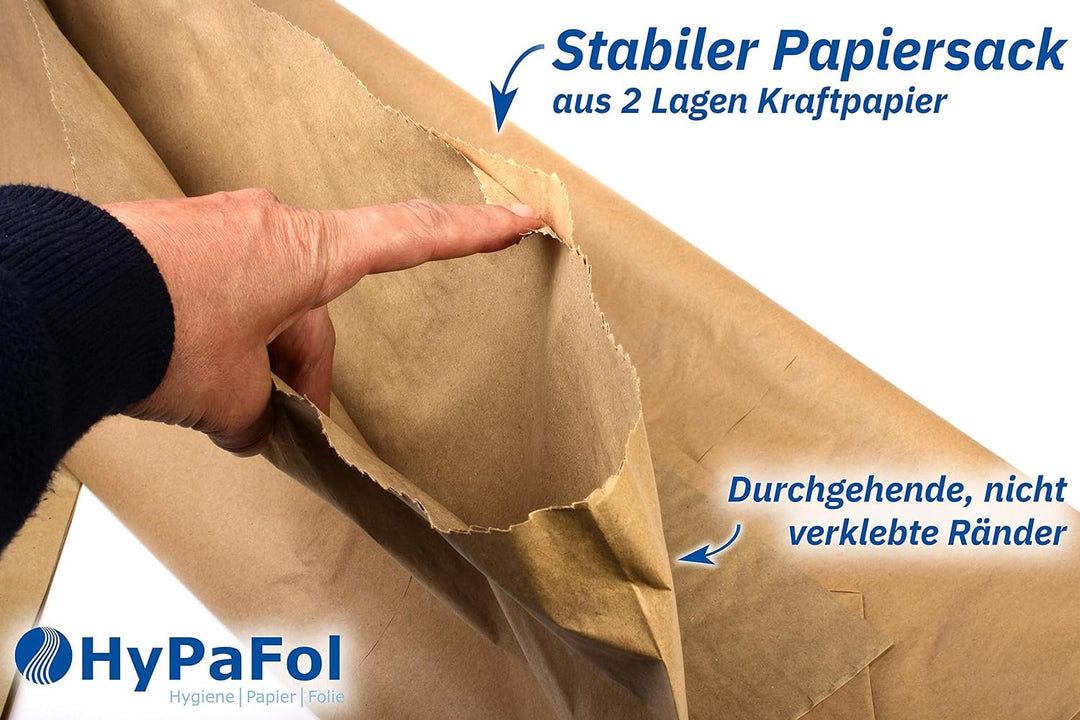 Hypafol Bio Papier Müllbeutel 50 Stück | abbaubare braune Biomüllbeutel für kompostierbare & biologi