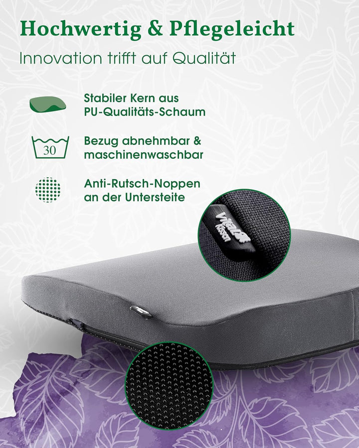 Vital Kissen® Auto | Keilkissen Auto | orthopädisches Sitzkissen Auto | Ergonomisch | entlastet orth