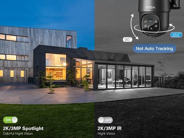 Xega® 3G/4G LTE Überwachungskamera Aussen Solar mit SIM Karte - 2K HD 3MP PTZ Kabellos Kamera Ohne W