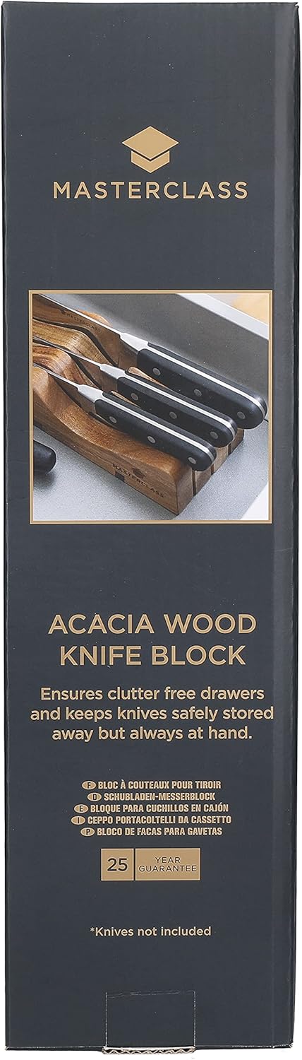 MasterClass Messerhalter aus Holz, Sicherheits- und Hygienehalter für Schubladen und Arbeitsplatten,