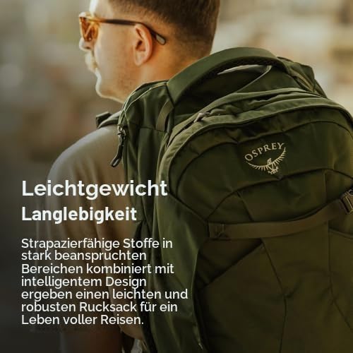 Osprey Herren Farpoint Herren Reiserucksack Rucksack (1er Pack) O/S - Fassungsvermögen 40L Schwarz,