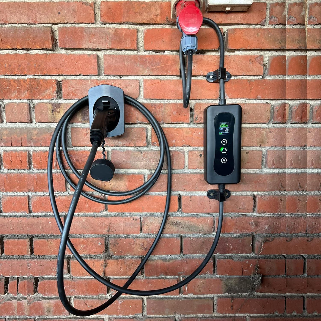 veco chajor EV Ladekabel Typ 2 11 kW 3-Phasen 6-16 A 5 M, EV-Ladegerät Ladekabel CEE auf Typ 2 mit A