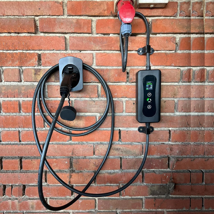 veco chajor EV Ladekabel Typ 2 11 kW 3-Phasen 6-16 A 5 M, EV-Ladegerät Ladekabel CEE auf Typ 2 mit A