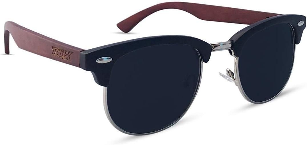 TWO-X Sonnenbrille WF schwarz getönt 50er 70er Vintage Holzbügel