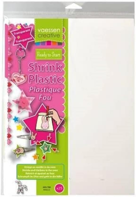 Vaessen Creative Schrumpffolie A4 Transparent 25pcs, 21 x 29.8 x 0.3 cm, Transparent