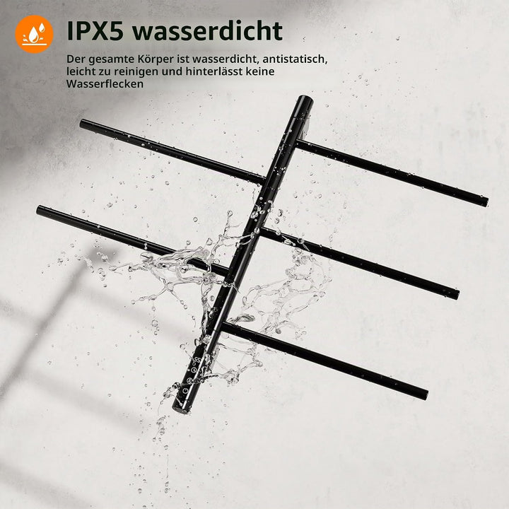 Badheizkörper Elektrisch, 415x680mm, 85W, 180° Drehung Handtuchheizkörper Elektrisch, Schwarz Handtu