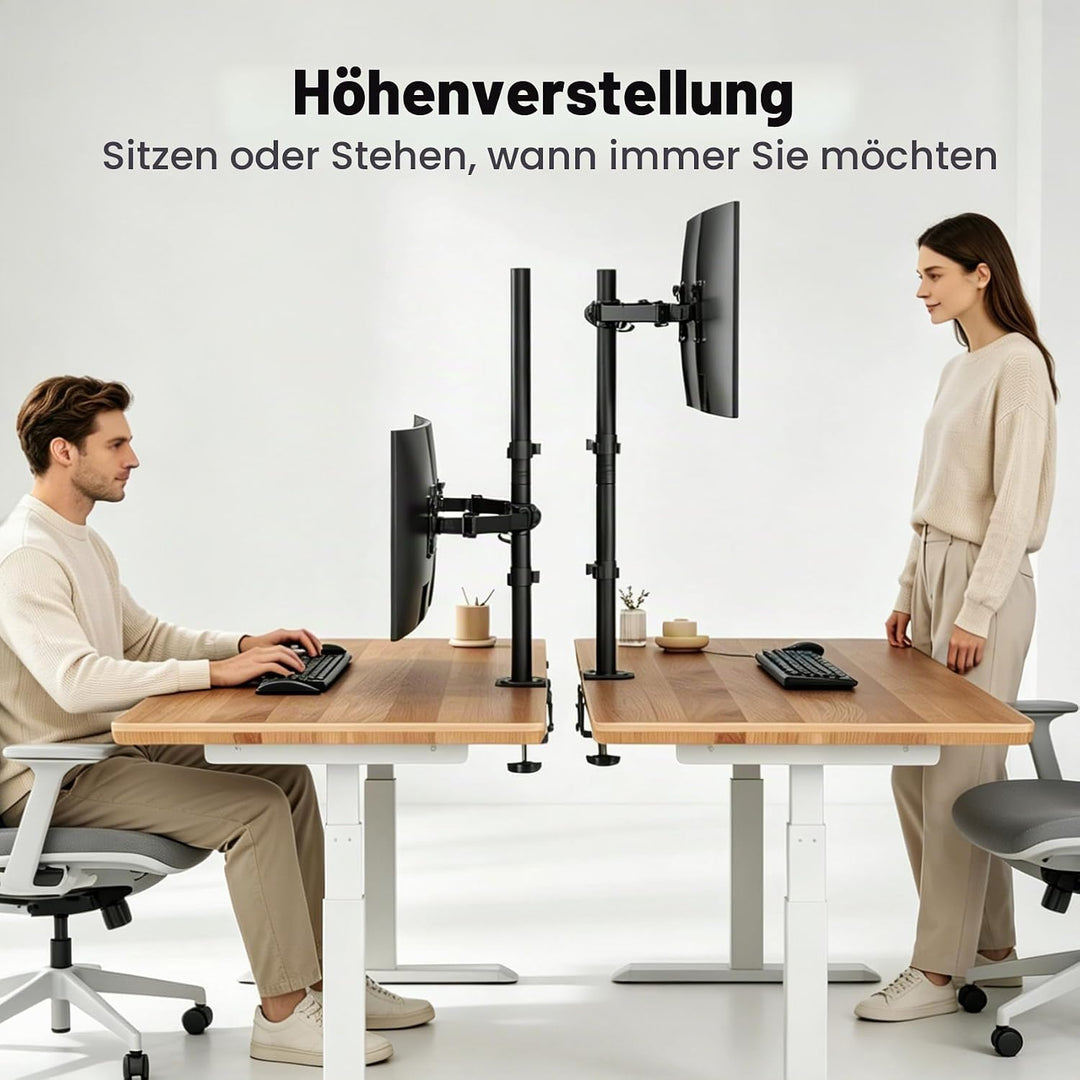 Bildschirmhalterung, Monitor Tischhalterung für 2 Monitore Monitorhalterung Höhenverstellbar 80cm St