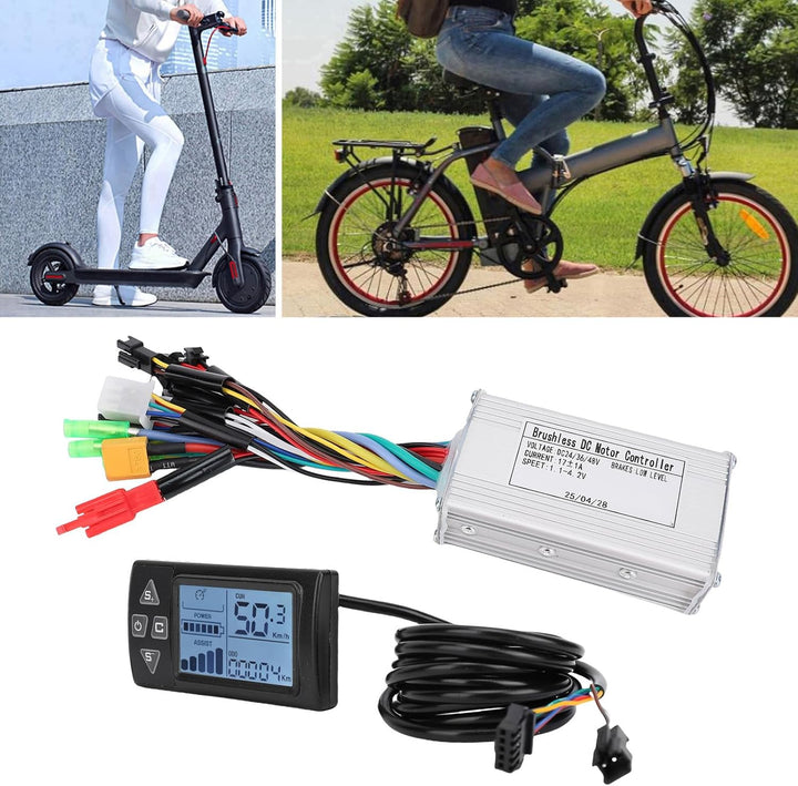 BuyWeek Elektrofahrrad Brushless Motor Controller Kit, 36V 48V 250W 350W 17A 3 Modus Sinuswellen Mot
