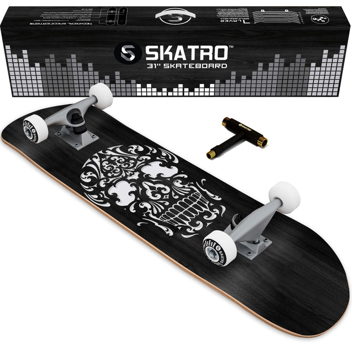 SKATRO - Pro Skateboard, 78,7 cm, komplettes Skateboard, Alter: Erwachsene, Jungen, Mädchen, Anfänge