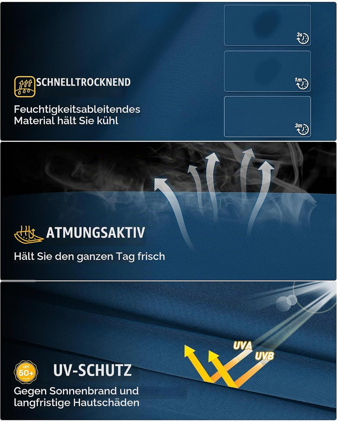 33,000ft Damen 3/4 Hose Capri Wanderhose Stretch Leichte Radhose Taschen Sommer Outdoor Golf Hose 36