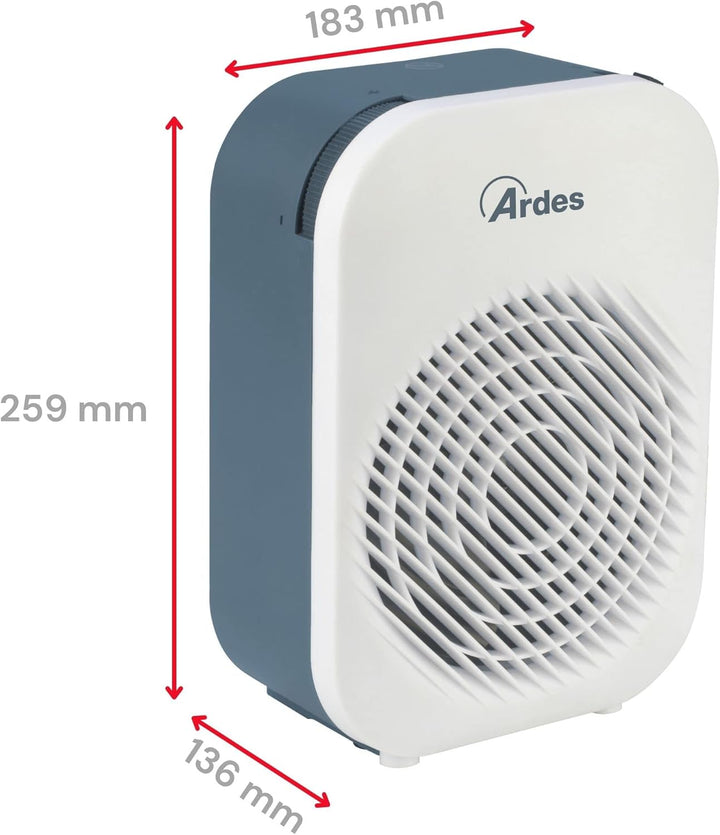 ARDES - ARAM4F14W Heizlüfter BALDO, Heizofen, 2 Leistungsstufen Eco/Comfort, Raumtemperatur-Thermost