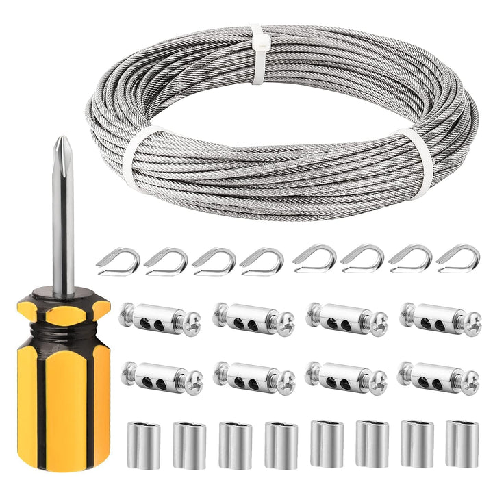 TooTaci Drahtseil 3mm Edelstahl, 20M Edelstahl Stahlseil Ummantelt aus PVC, Stahlseil mit ösen, M3 D