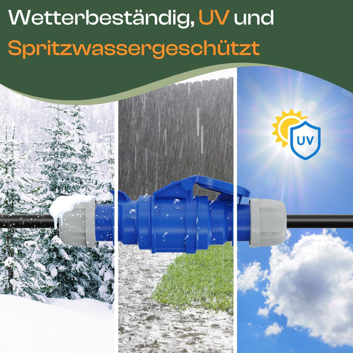 CEE Verlängerungskabel Camping Campingkabel Caravan Boot Gummi H07RN-F 3x2,5 mm² IP44 Aussen 230V 16