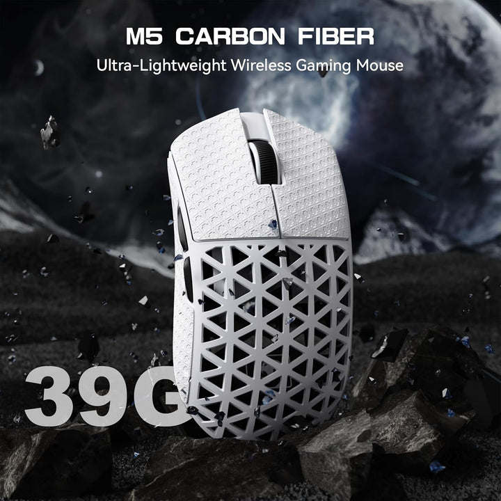 MAMBASNAKE M5 Ultra Carbon Fiber 8000Hz Kabellose Gaming-Maus mit Bis zu 42000 DPI, 39g Ultraleicht,