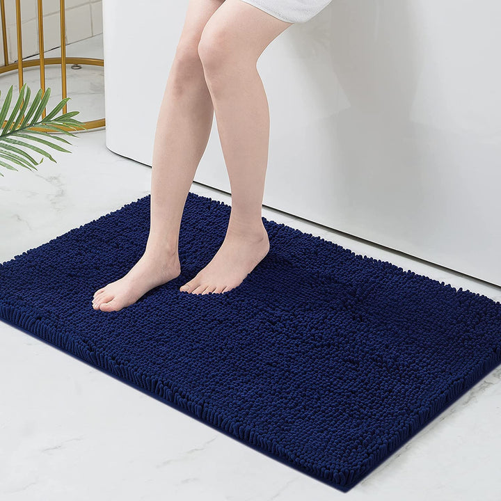 Homaxy rutschfeste Badematte Mikrofaser Chenille Badezimmer Badteppich Saugfähige Hochflor Badvorleg